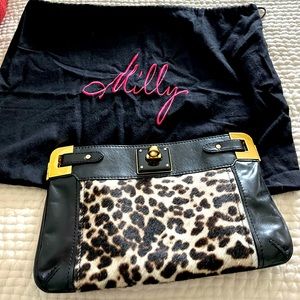 Milly Cowhide & Leather Clutch/Shoulder Bag, Leopard Animal Print